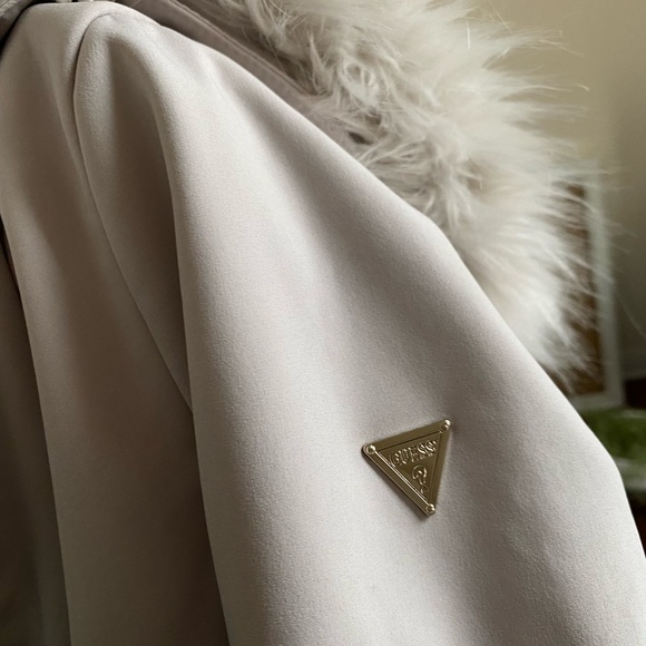 Guess Womens Slim Trench Coat White / Silver - Picture 6 of 7